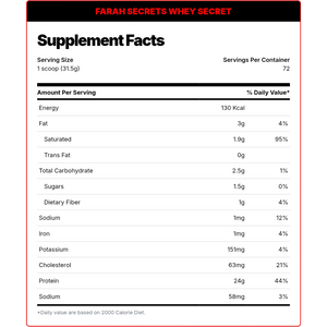 Farah Secrets, WHEY SECRET, 2.3kg, 72 Servings