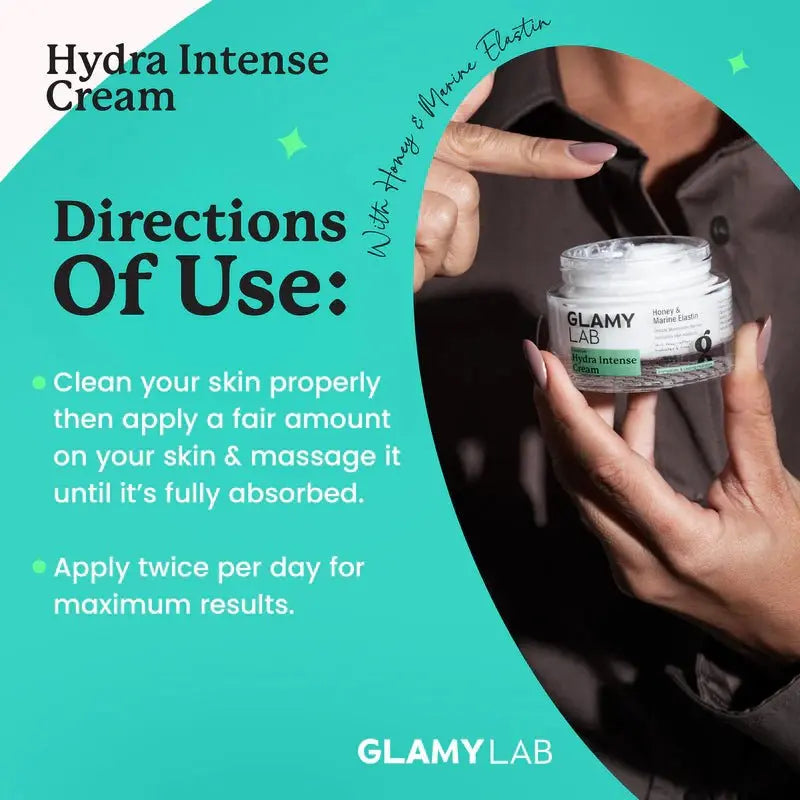 GLAMY LAB Hydra Intense Cream (fragrance free) with Honey and Marin Elastin, 100g - KleanSource
