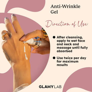 GLAMY LAB Anti Wrinkles Gel with Hyaluronic acid and peptides, 50 gm - KleanSource