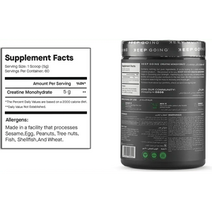 KEEP GOING Micronized Creatine Monohydrate 5g ( 60 servings) - KleanSource