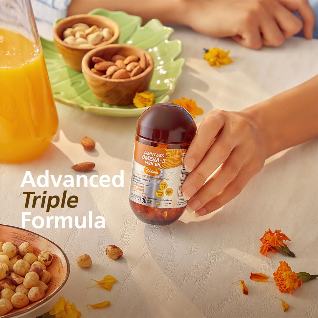 Limitless Naturals Omega 3 fish oil 2000mg 30 capsules marketing3