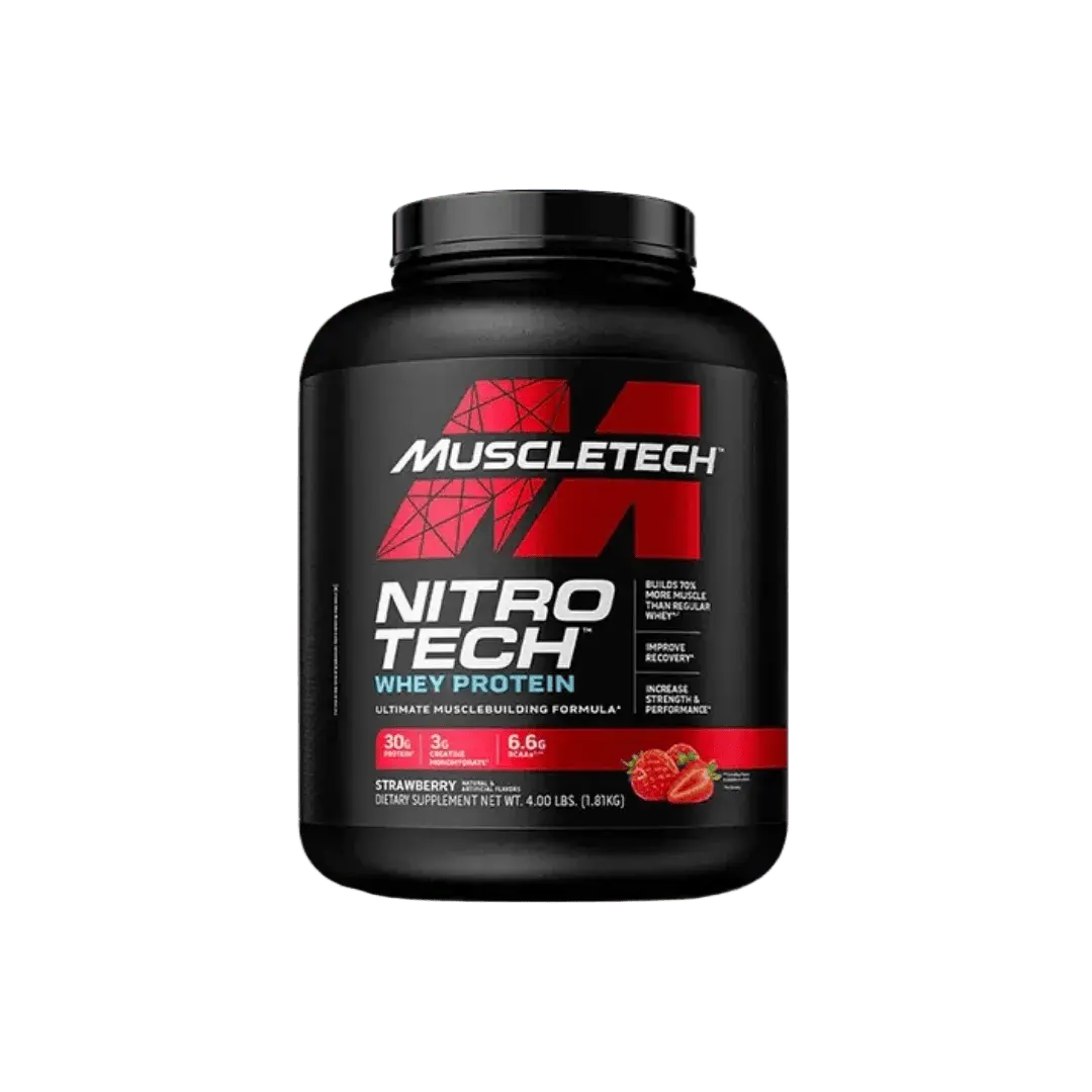 MUSCLETECH Nitro Tech Whey Protein 30g Protein, 3g creatine monohydrate, 6.7g BCAA, 1.81kg - KleanSource