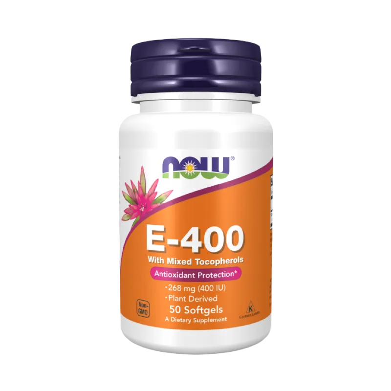 NOW Foods Vitamin-E-400-With-Mixed-Tocopherols-50-Softgels