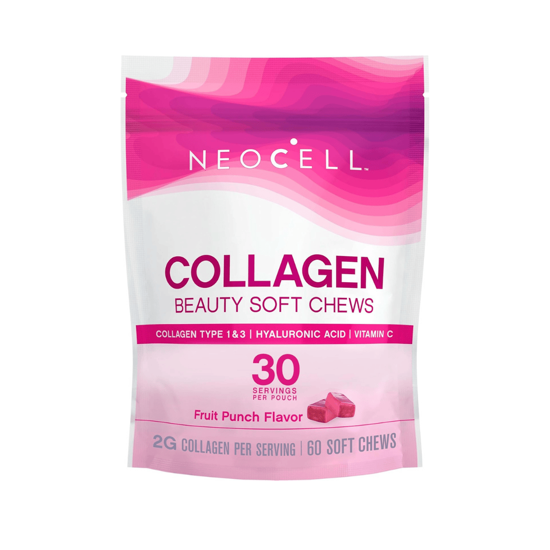 NeoCell Collagen Beauty For Hair, Skin and Nail Health, Fruit Punch, 60 Soft Chews