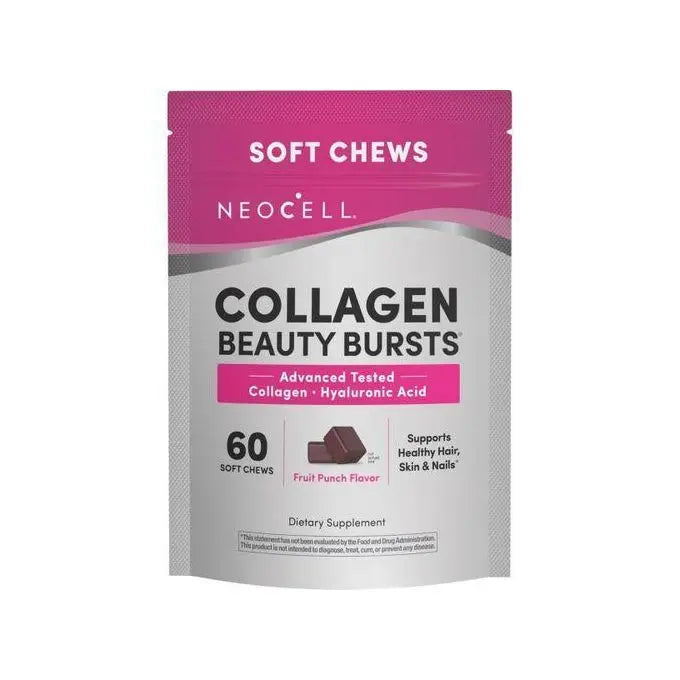 NeoCell Collagen Beauty For Hair, Skin and Nail Health, Fruit Punch, 60 Soft Chews - KleanSource