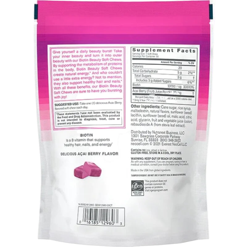 Neocell Biotin Beauty Soft Chews back