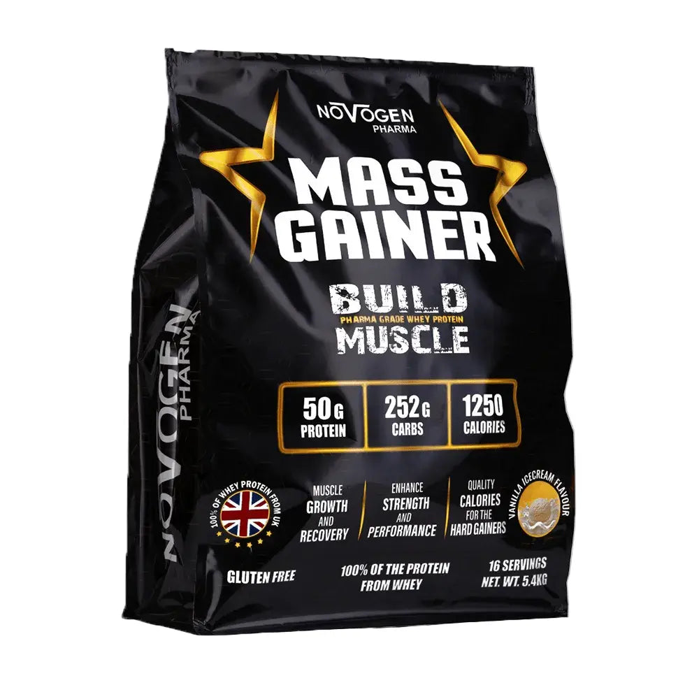 Novogen Mass Gainer Protein Powder 5.4kg Muscle Growth Formula vanilla