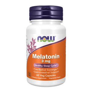 NOW foods Melatonin 3mg, Natural sleep support - 60 Veg Capsules - KleanSource