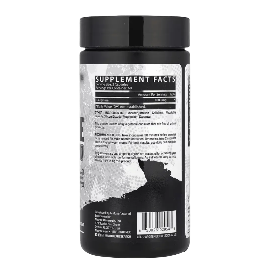 Nutrex L-Arginine supplement  back