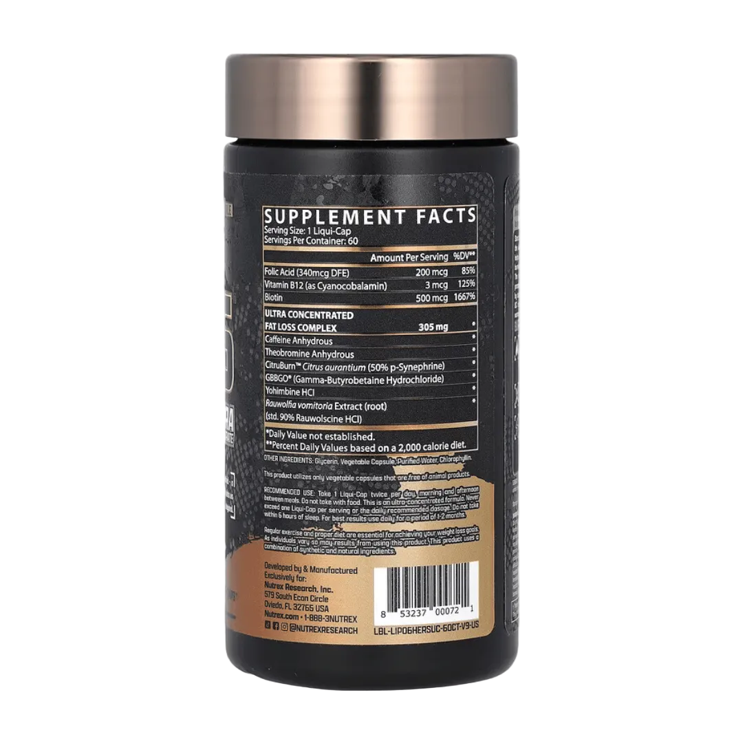 Nutrex Lipo 6 Hers Ultra Concentrate back of pack