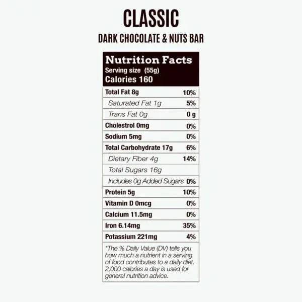 Own Snacks, Dark Chocolate and Nuts Bar, 55g - KleanSource