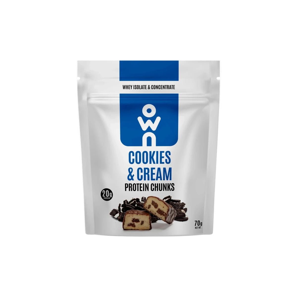 OWN Snacks, Cookies & Cream Chunks, 70g - KleanSource