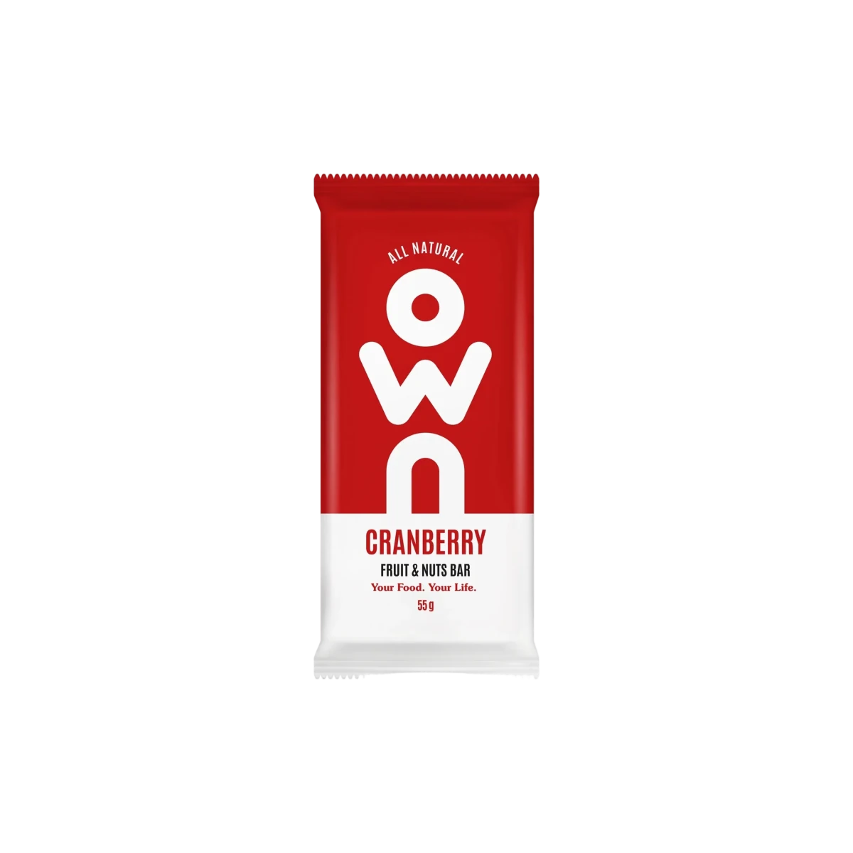 Own Snacks, Cranberry and Nuts Bar, 55g - KleanSource