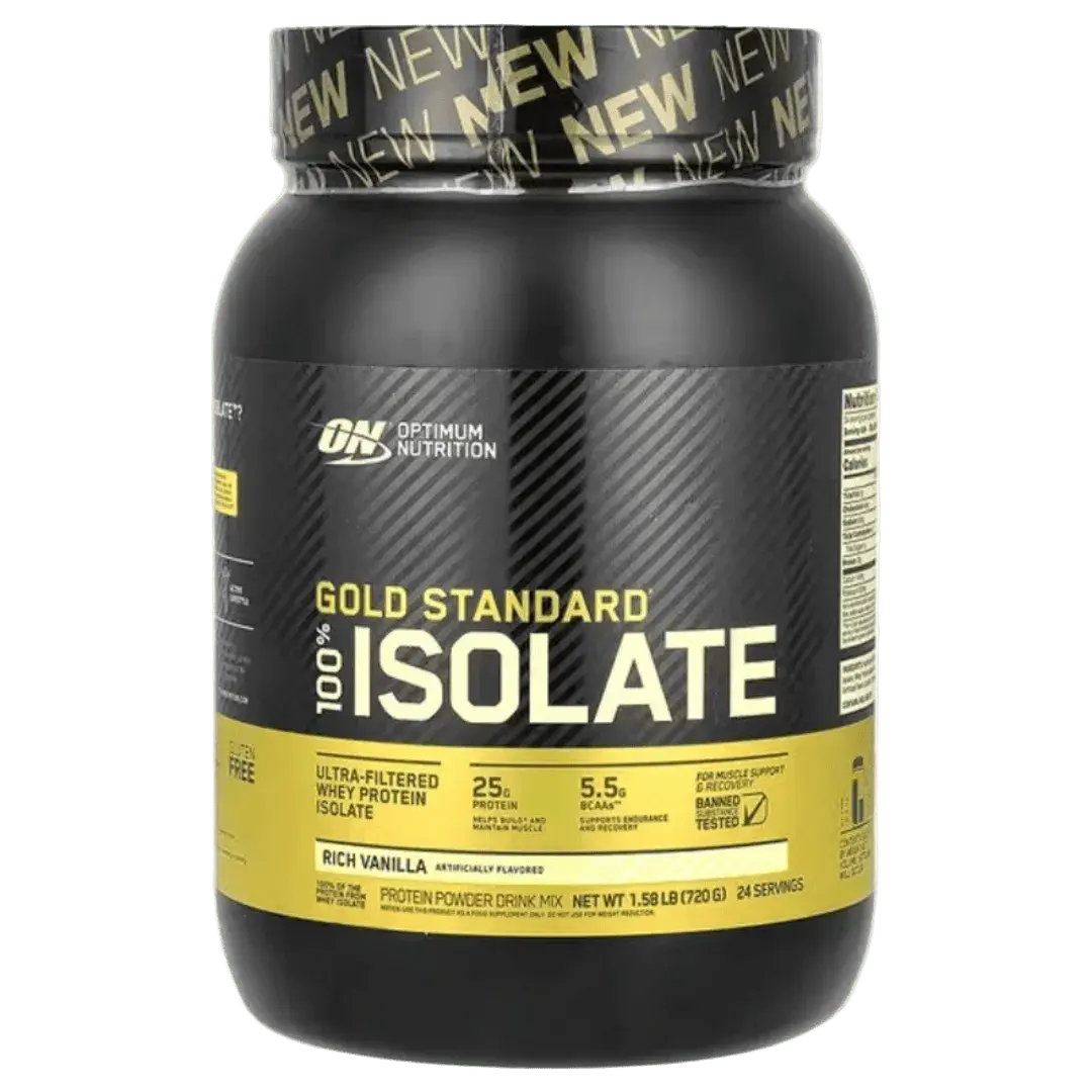 Optimum Nutrition Gold Standard 100% Isolate Whey 25g protein 744g, 24 servings - KleanSource