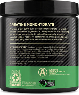 Optimum Nutrition Micronized Creatine Monohydrate Powder, 5g (300g), 60 Servings - KleanSource