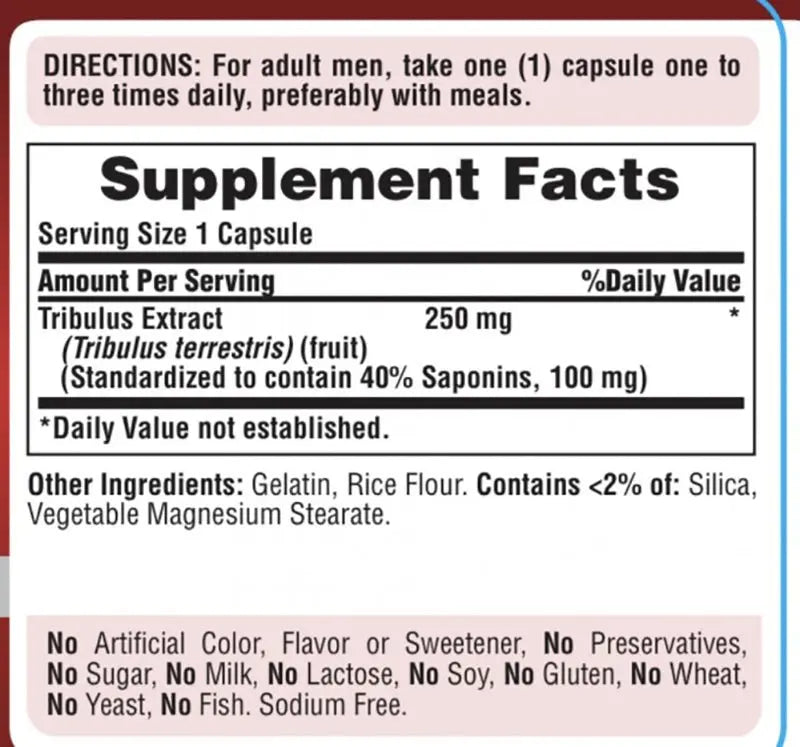 Puritan's Pride Tribulus Terrestris 250 mg – 90 Capsules - KleanSource