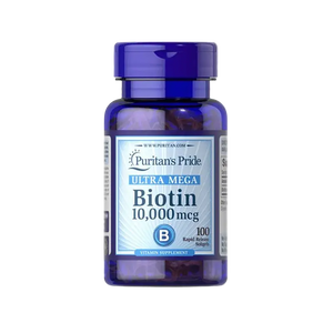 Puritan's Pride Ultra Mega Biotin 10,000 mcg 100 tablets supplement 