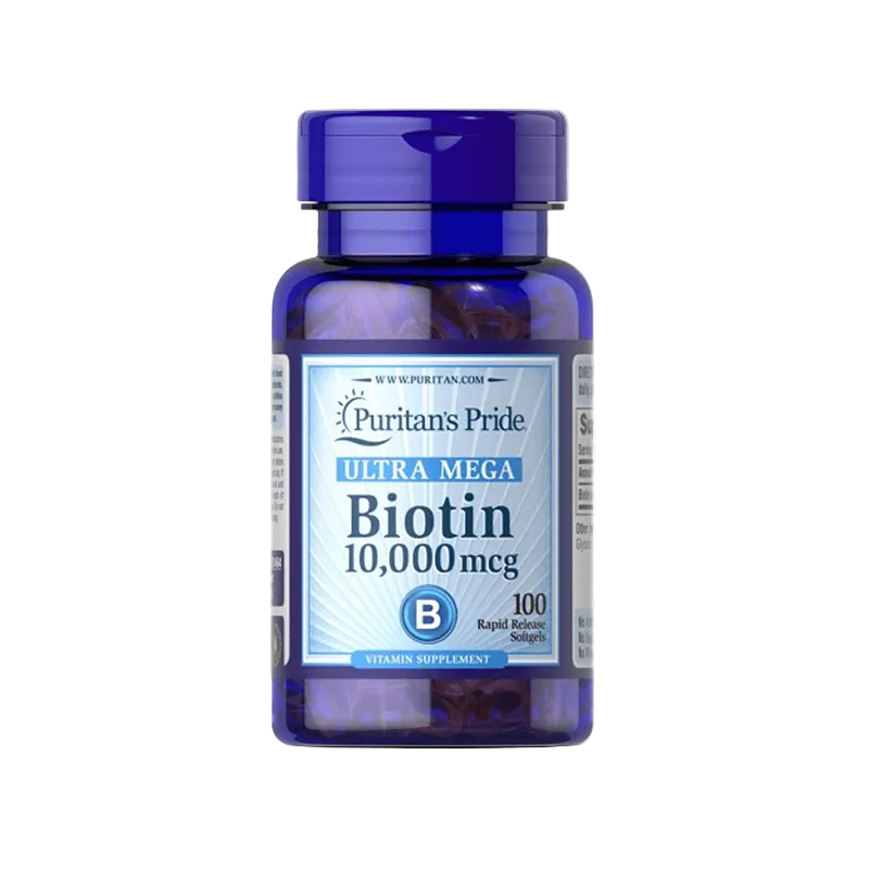Puritan's Pride Ultra Mega Biotin 10,000 mcg 100 tablets supplement 