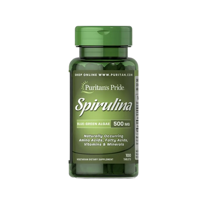 Puritan's pride Spirulina blue green algae 500mg 100 tablets 