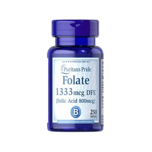 Puritan's Pride Folate 1333mcg - Folic Acid 800mcg (250 tablets) - KleanSource