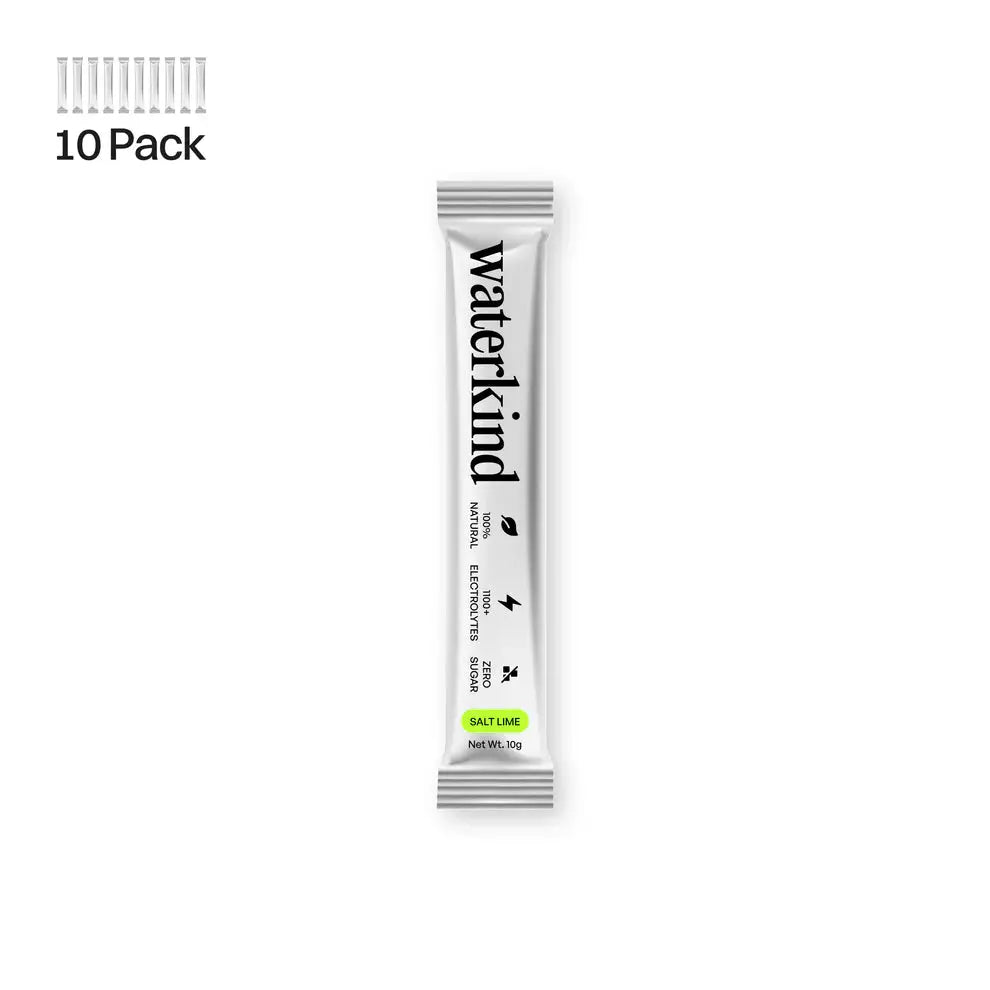 WaterKind Salt Lime Electrolytes & essential Vitamins, Zero Sugar, 10 Sachets WaterKind