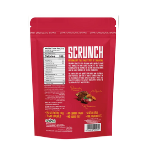 Scrunch Belgian Chocolate with Almond and Cranberry healthy snack back of pack