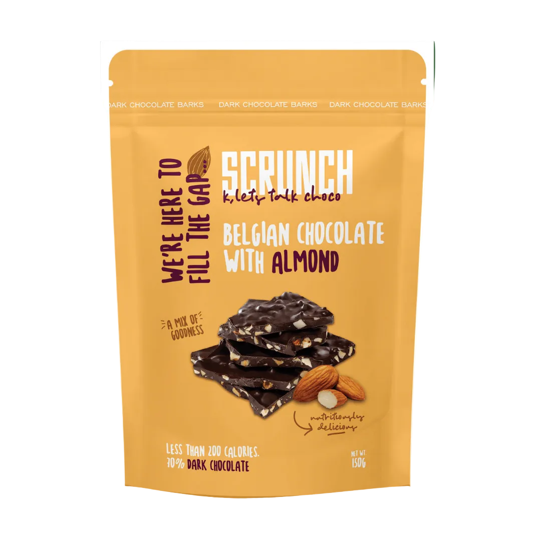 Scrunch Belgian Chocolate with Almond healthy snack