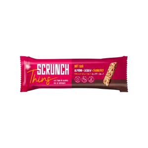 Scrunch Thins, Almond & Cashew with less than 110cal healthy snack bar (20g) cranberry