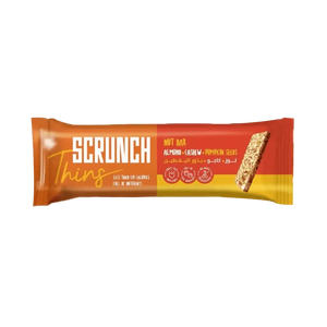 Scrunch Thins, Almond & Cashew with less than 110cal healthy snack bar (20g) pumpkin