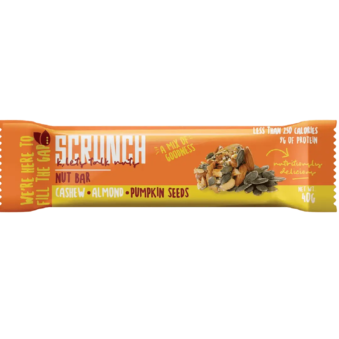 Scrunch Almond & Cashew with 8g protein healthy snack bar (40g) - KleanSource