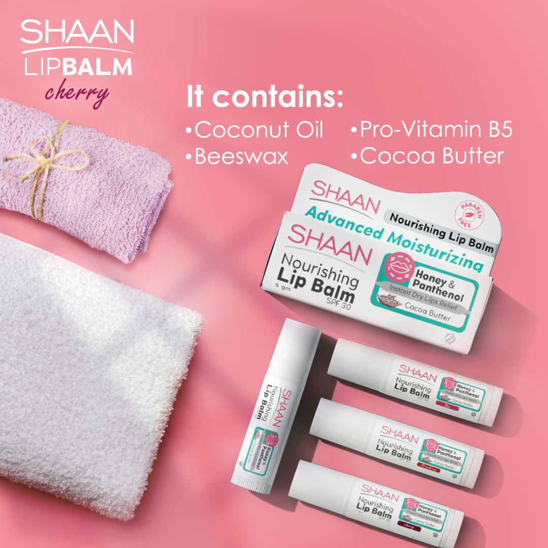 SHAAN Medicated Lip Balm Cherry Moisturizing With SPF 30 5g