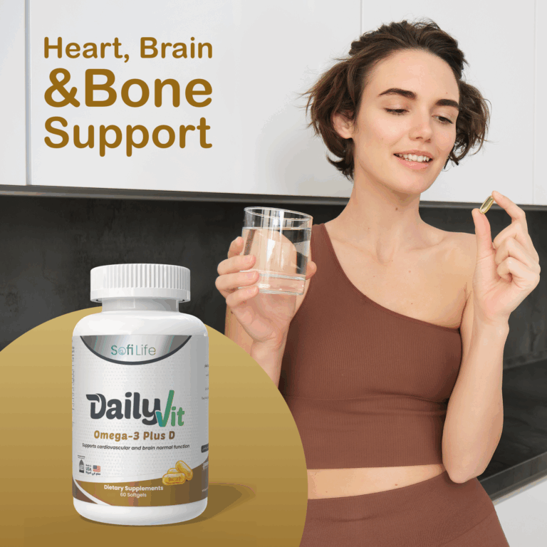 Sofilife Daily Vit Omega 3 with vitamin d 60 softgels marketing