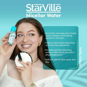 StarVille Micellar Water with Vitamin B3 & E, (makeup remover) 100 ml - KleanSource