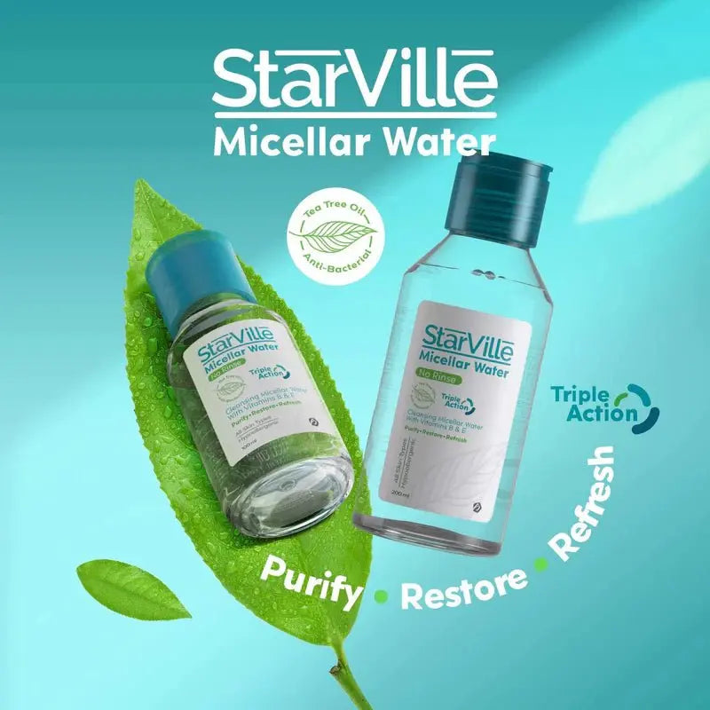 StarVille Micellar Water with Vitamin B3 & E, (makeup remover) 100 ml - KleanSource