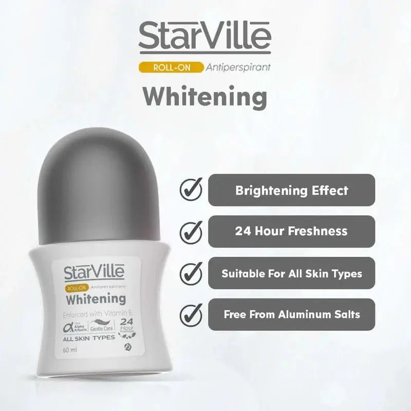 StarVille Whitening Roll On Lavender Scent+ Vitamin E, 60 ml - KleanSource