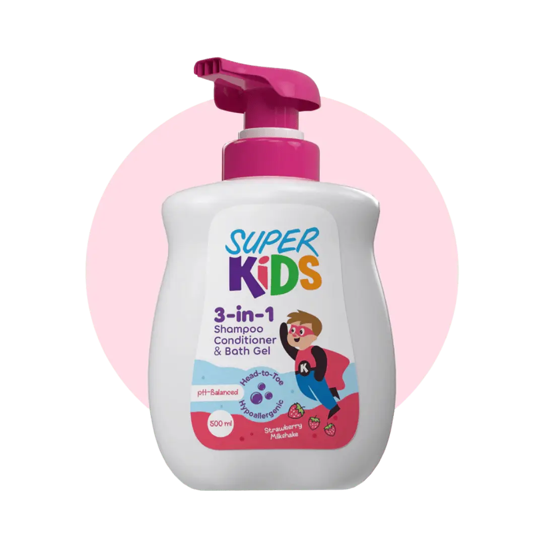 Superkids 3 In 1 Strawberry Milkshake Shampoo 500 ml - KleanSource