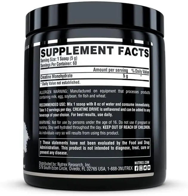 Nutrex Research Creatine Monohydrate - 60 Servings - KleanSource