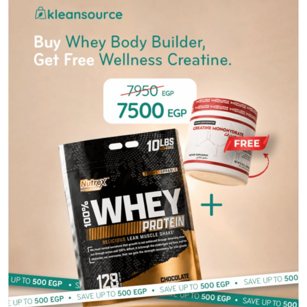 NUTREX WHEY 128 Servings + Free Creatine Bundle (Muscle building)