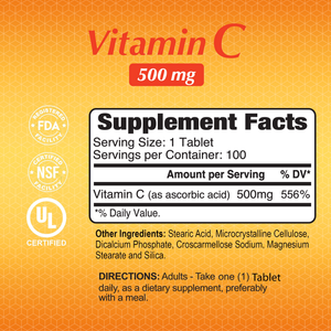 Alfa Vitamins Vitamin C 500 mg Dietary Supplement 100 Tablets