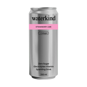 WaterKind Electrolytes & Essential Vitamins Sparkling Drink, Strawberry Lime+ collagen 250ml