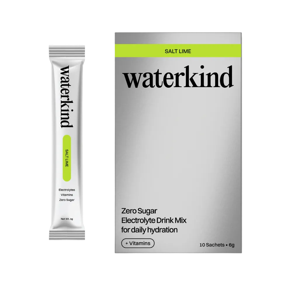 WaterKind Salt Lime Electrolytes & essential Vitamins, Zero Sugar, 10 Sachets