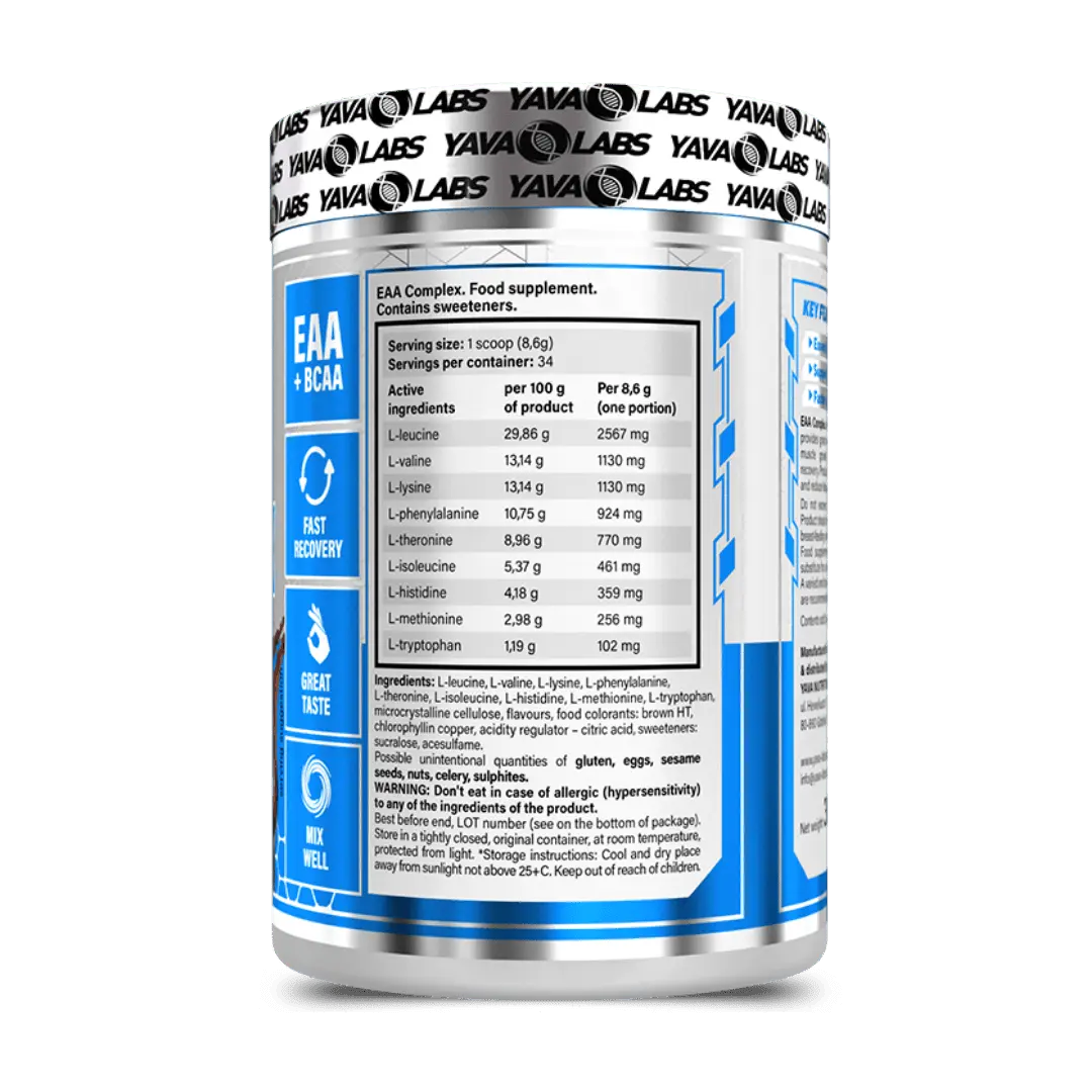 Yava Labs EAA Complex Essential amino Acids + BCAA (34 servings) - KleanSource