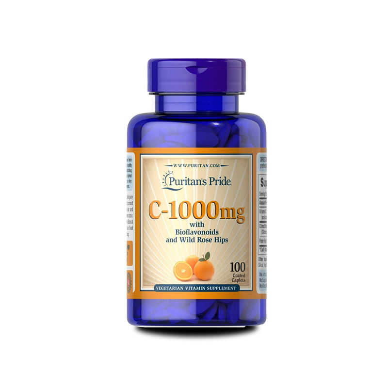فيتامين سي من بيوريتانز برايد - 1000 ملغ، مع بيوفلافونويدات وأعشاب الورد البري، 100 كبسولة
