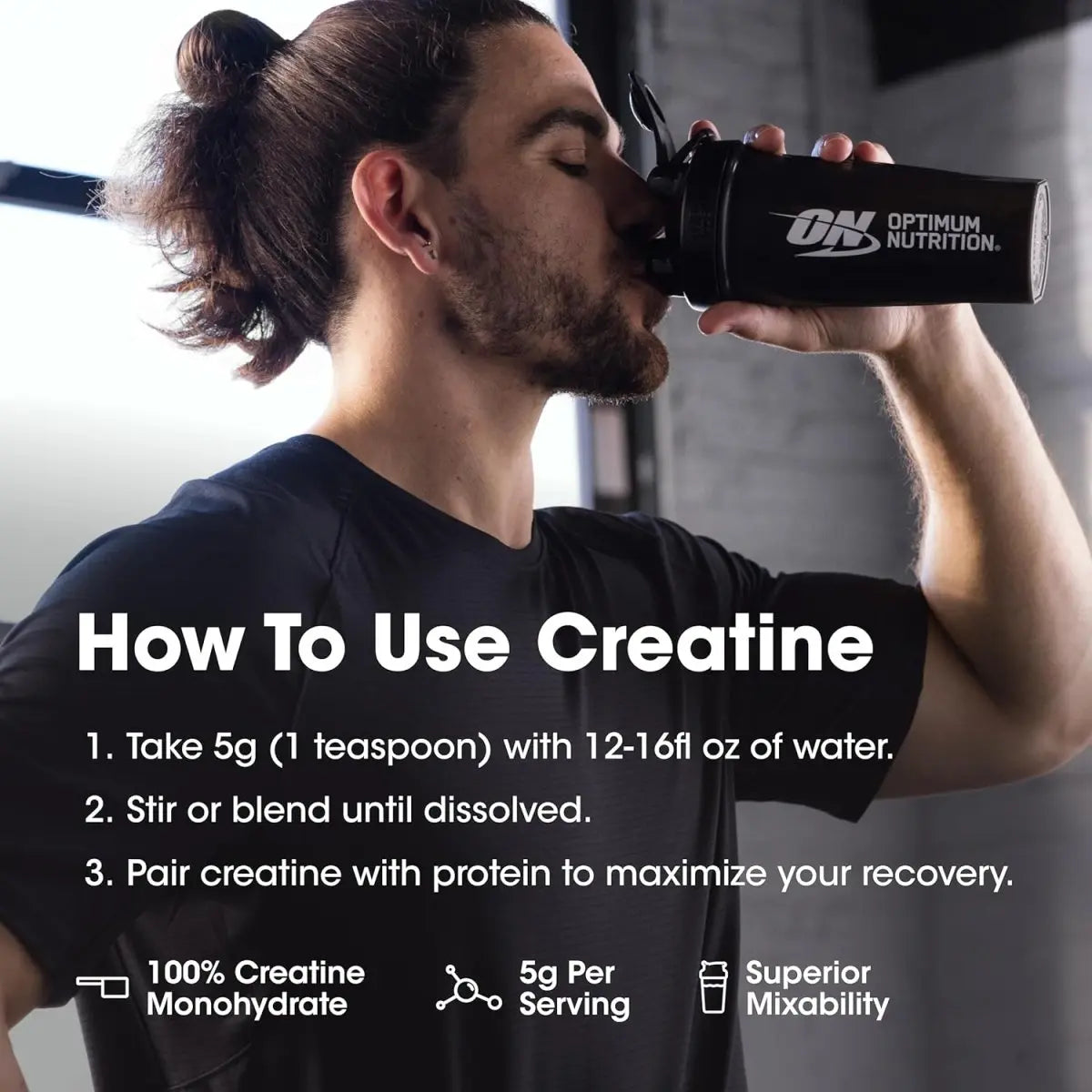 Optimum Nutrition Micronized Creatine Monohydrate Powder, 5g 600g ( 120 servings) - KleanSource