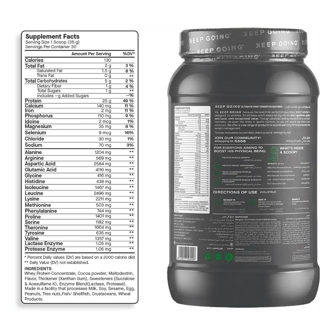 KEEP GOING ULTIMATE WHEY DIGESTIVE ENZYMES+ 25g Protein - KleanSource