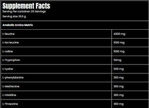 marvelous maze anabolic amino acid back of pack