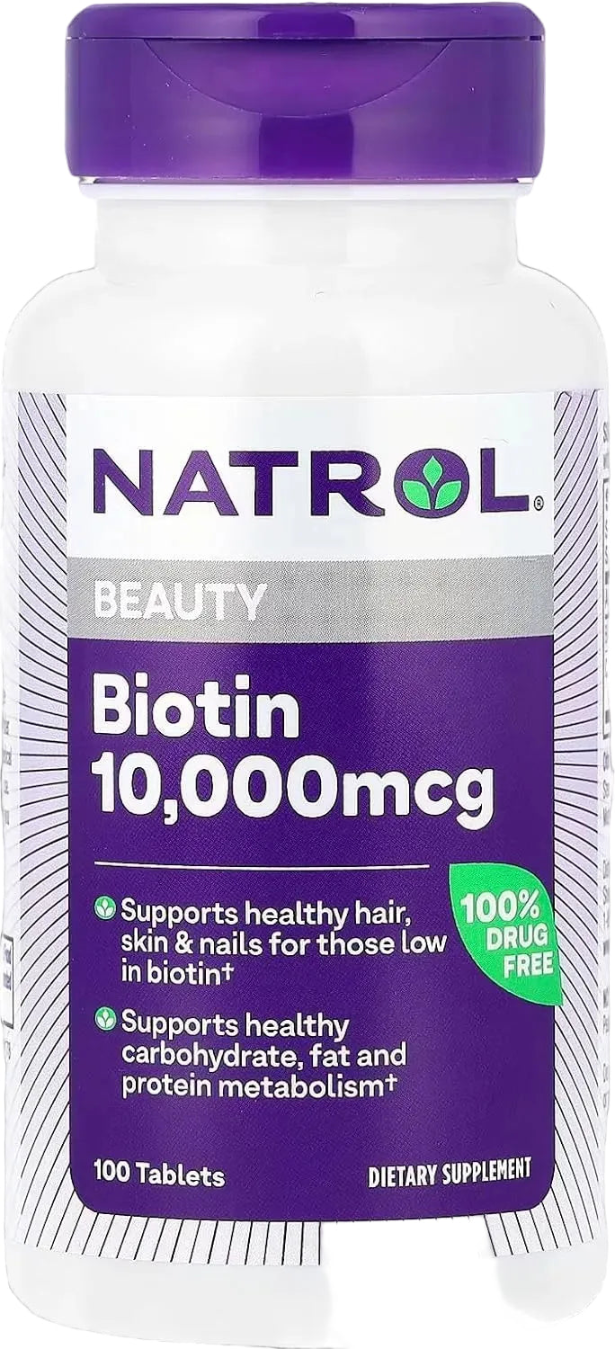 natrol biotin 100 tablets  10,000mcg