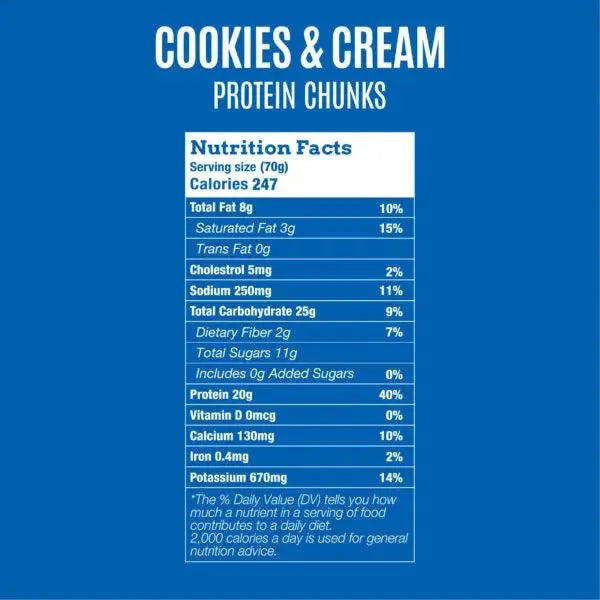 OWN Snacks, Cookies & Cream Chunks, 70g - KleanSource