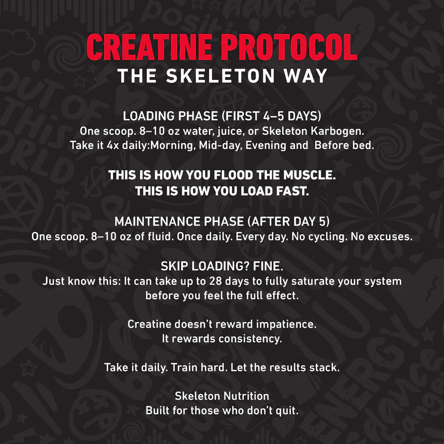 Skeleton Nutrition Micronized Creatine Monohydrate, 175 Servings back of pack