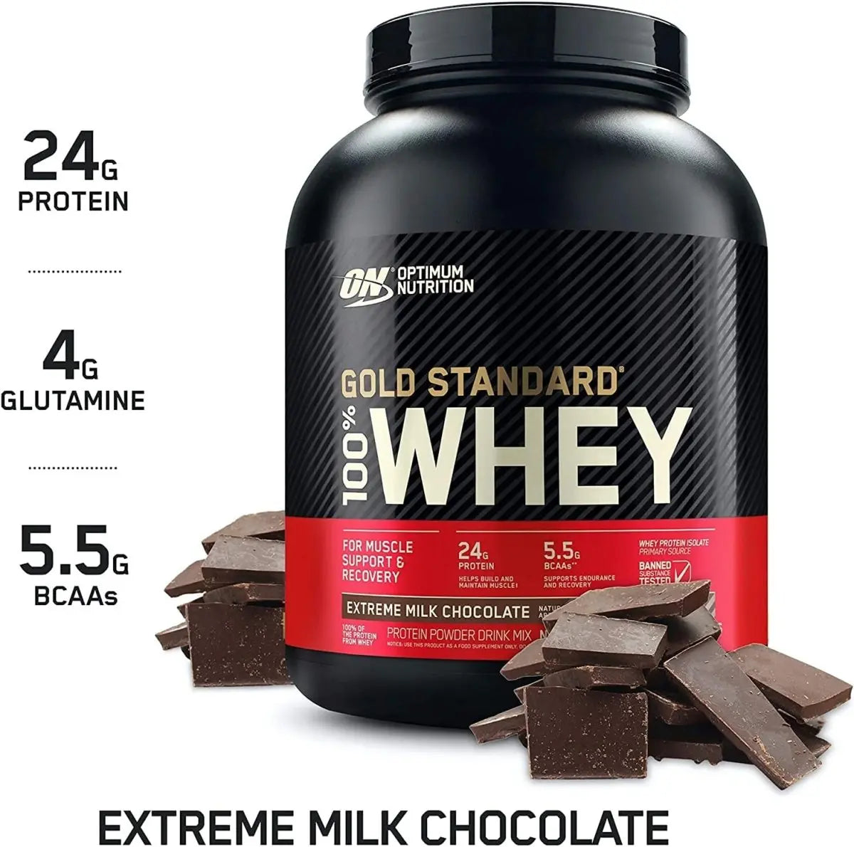 Optimum Nutrition Gold Standard 100% Whey Protein Powder 24g Protein 2.3kg( 71 - 74 servings) - KleanSource